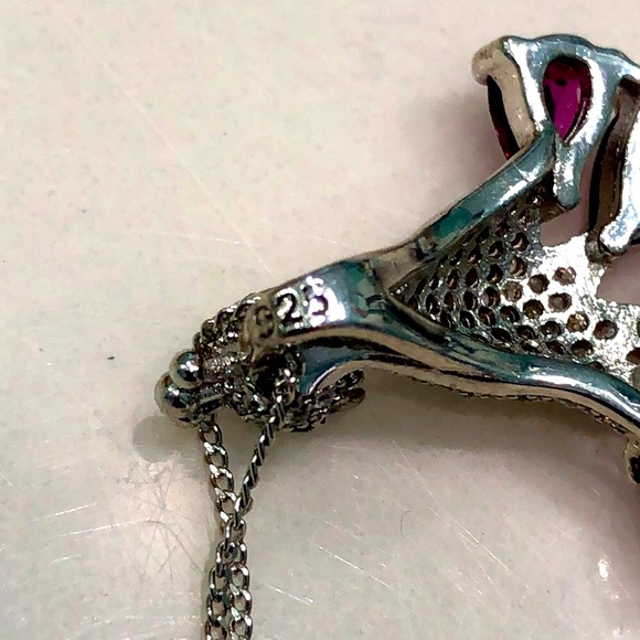 Garnet & 14K White Gold Plated - Picture 4 of 6